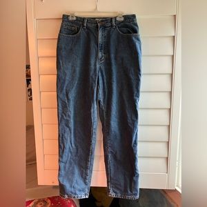 Women's Double L® Jeans, Relaxed Comfort Waist Flannel-Lined - size 14 regular